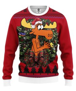 Rocky And Bullwinkle Noel Mc Ugly Christmas Sweater