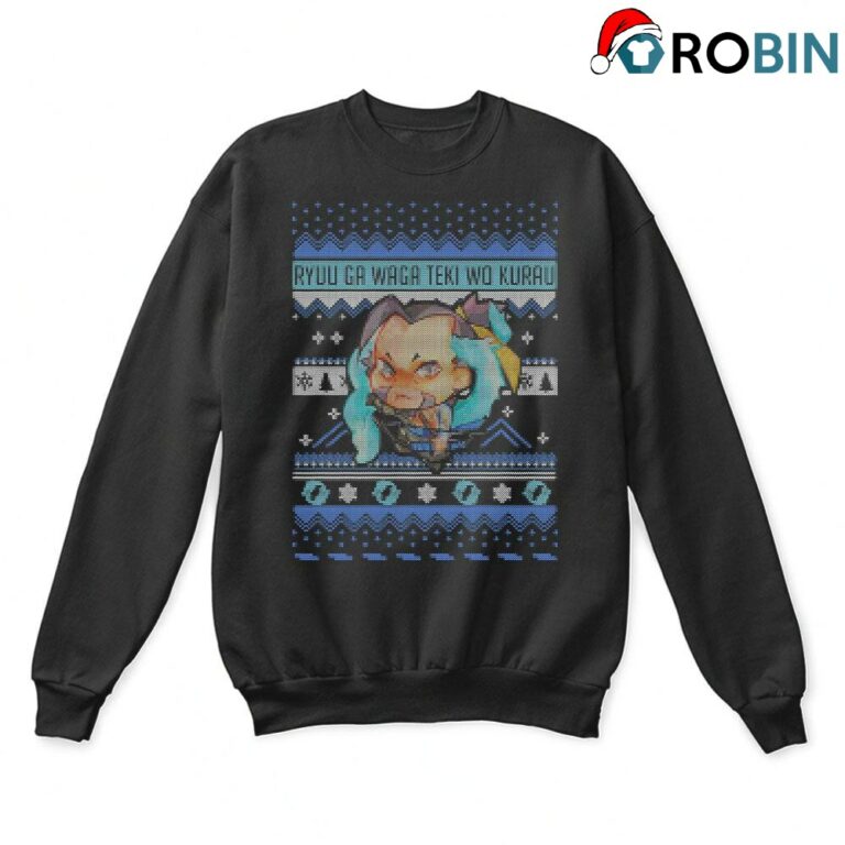 Ryuu Ga Waga Teki Wo Kurau Chibi Hanzo Christmas Ugly Sweatshirts