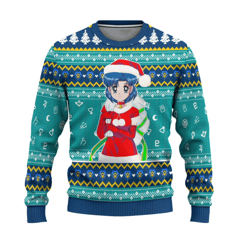 Sailor Mercury Ugly Christmas Sweater Sailor Moon Anime Xmas Gift
