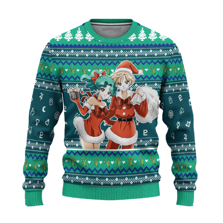Sailor Neptune Ugly Christmas Sweater Sailor Moon Anime Xmas Gift