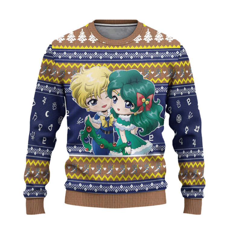 Sailor Uranus Ugly Christmas Sweatshirt Sailor Moon Anime Xmas Gift