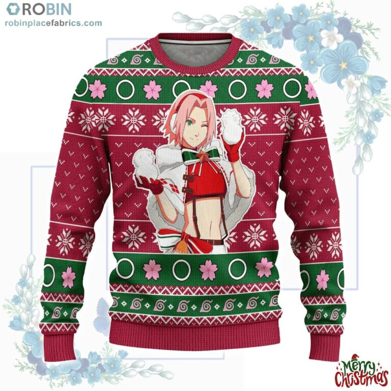 Sakura Teen Age Ugly Christmas Sweater Naruto Anime