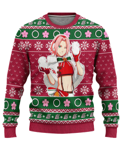 sakura teen age ugly christmas sweater naruto anime xmas gift 1 HLyco