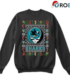 San Jose Sharks X Grateful Dead Christmas Ugly Sweatshirt