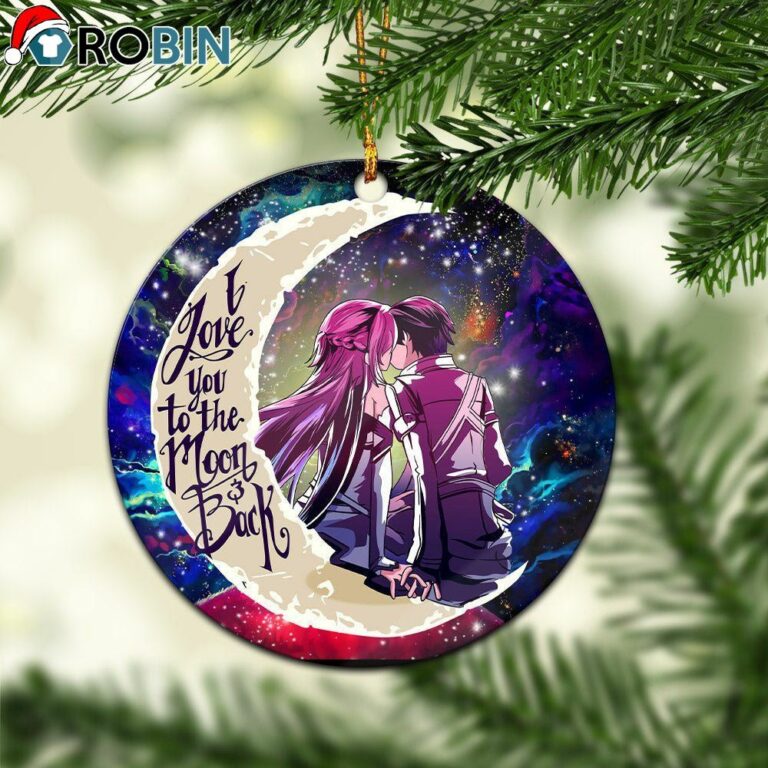 SAO Sword Art Online Asuna Kirito Love You To The Moon Galaxy Ornament – Christmas Decorations