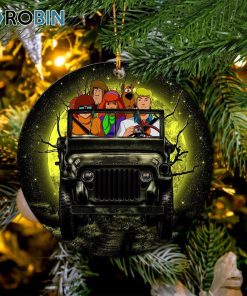 scooby doo funny drive jeep moonlight halloween christmas ornament 1 ek5ndw