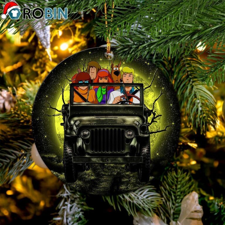 Scooby Doo Funny Drive Jeep Moonlight Halloween Christmas Ornament