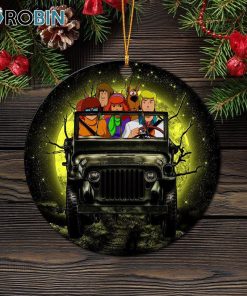 Scooby Doo Funny Drive Jeep Moonlight Halloween Christmas Ornament Scooby Doo Funny Drive Jeep Moonlight Halloween Christmas Ornament