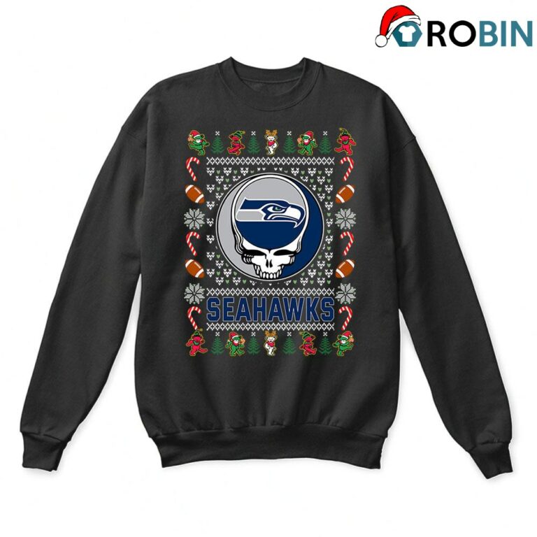 Seattle Seahawks X Grateful Dead Ugly Christmas Sweatshirt