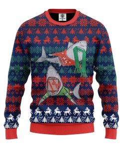 shark funny ugly christmas sweatshirt 1 9LuxW