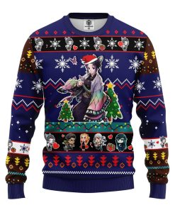 shinobu kocho demon slayer anime ugly christmas sweater blue 1 QkG9a