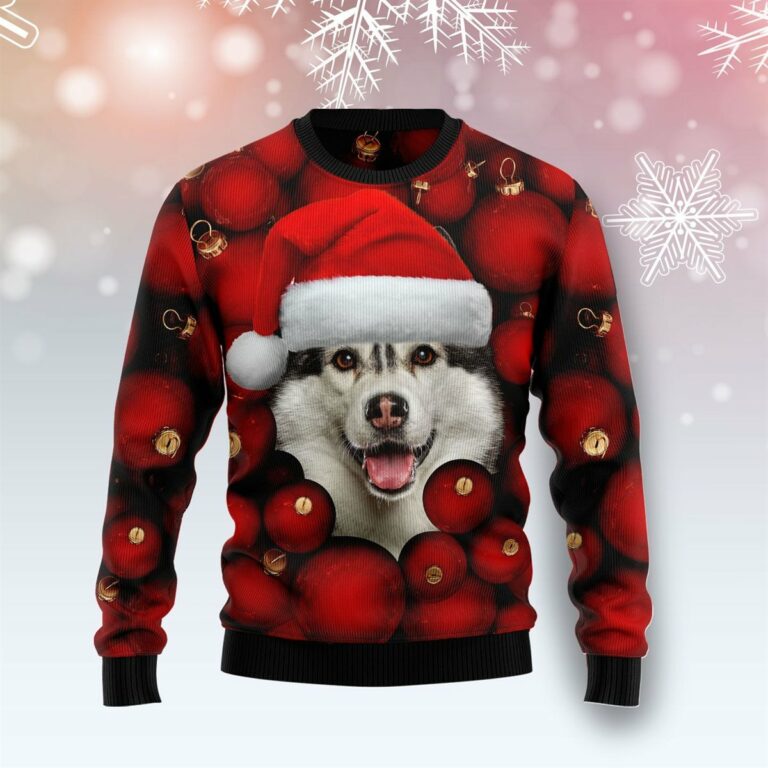 Siberian Husky Ornament Christmas Ugly Sweatshirt, Sweater