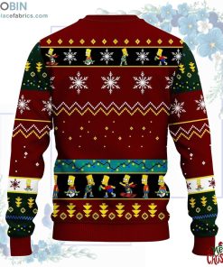 Simpson Family Ugly Christmas Sweater Red Brown 1