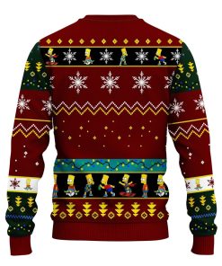 Simpson Family Ugly Christmas Sweatshirt Red Brown