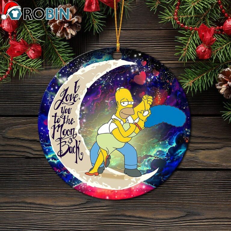 Simpsons Family Love You To The Moon Galaxy Circle Ornament – Christmas Decorations