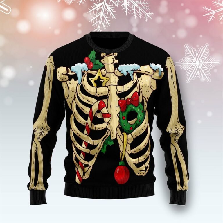 Skeleton Christmas Christmas Ugly Sweatshirt, Sweater