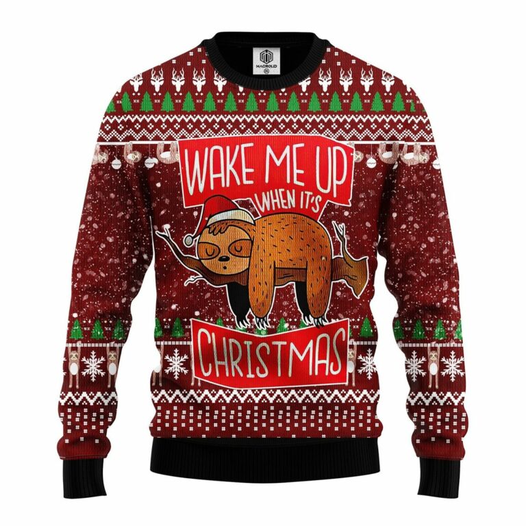 Sloth 3D Ugly Christmas Sweatshirt