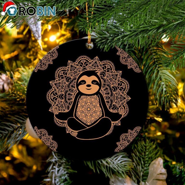 Sloth Mandala Yoda Circle Ornament – Christmas Decorations