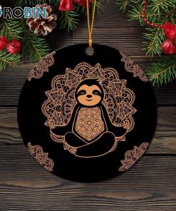 Sloth Mandala Yoda Circle Ornament – Christmas Decorations Sloth Mandala Yoda Circle Ornament – Christmas Decorations