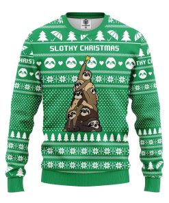 sloth tree ugly christmas sweatshirt 1 Qo2dE