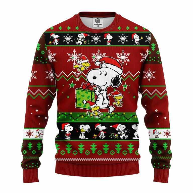 Snooby Ugly Christmas Sweater Red Brown