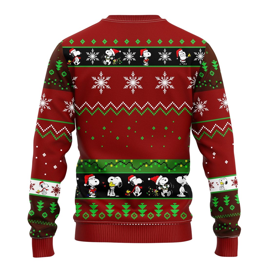 Snooby Ugly Christmas Sweater Red Brown - RobinPlaceFabrics