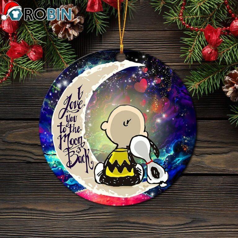 Snoopy Charlie Love You To The Moon Galaxy Circle Ornament – Christmas Decorations