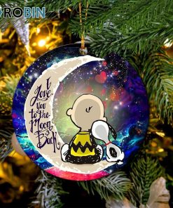 Snoopy Charlie Love You To The Moon Galaxy Circle Ornament – Christmas Decorations Snoopy Charlie Love You To The Moon Galaxy Circle Ornament – Christmas Decorations