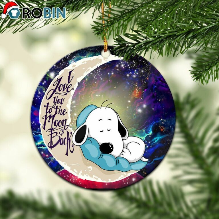 Snoopy Dog Sleep Love You To The Moon Galaxy Ornament – Christmas Decorations