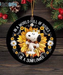 Snoopy In A World Full Of Roses Christmas Ornament Snoopy In A World Full Of Roses Christmas Ornament