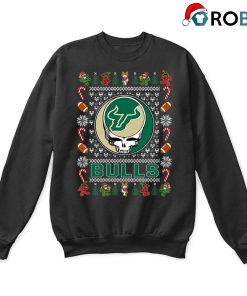 South Florida Bulls X Grateful Dead Christmas Ugly Sweatshirt South Florida Bulls X Grateful Dead Christmas Ugly Sweatshirt