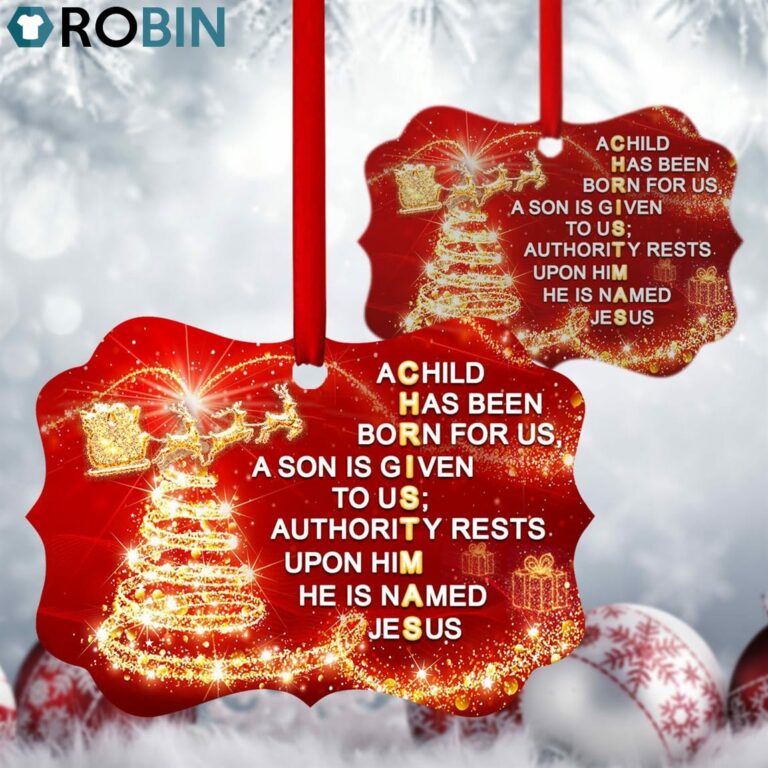 Sparkling Christmas Ornament – He Is Named Jesus