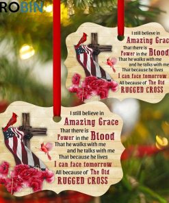 Special American Flag And Cross Ornament – There Is Power In The Blood