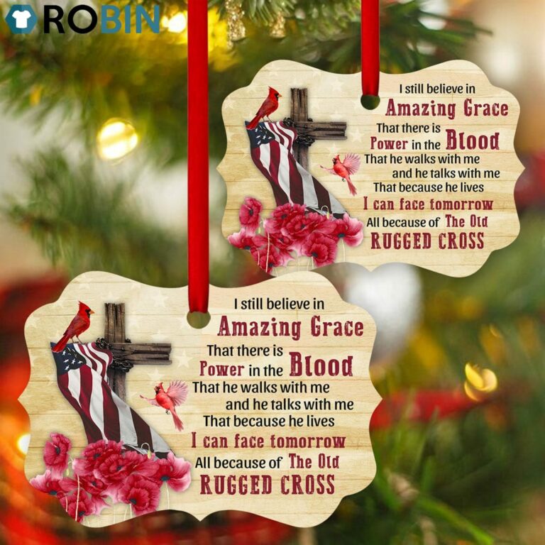 Special American Flag And Cross Ornament – There Is Power In The Blood