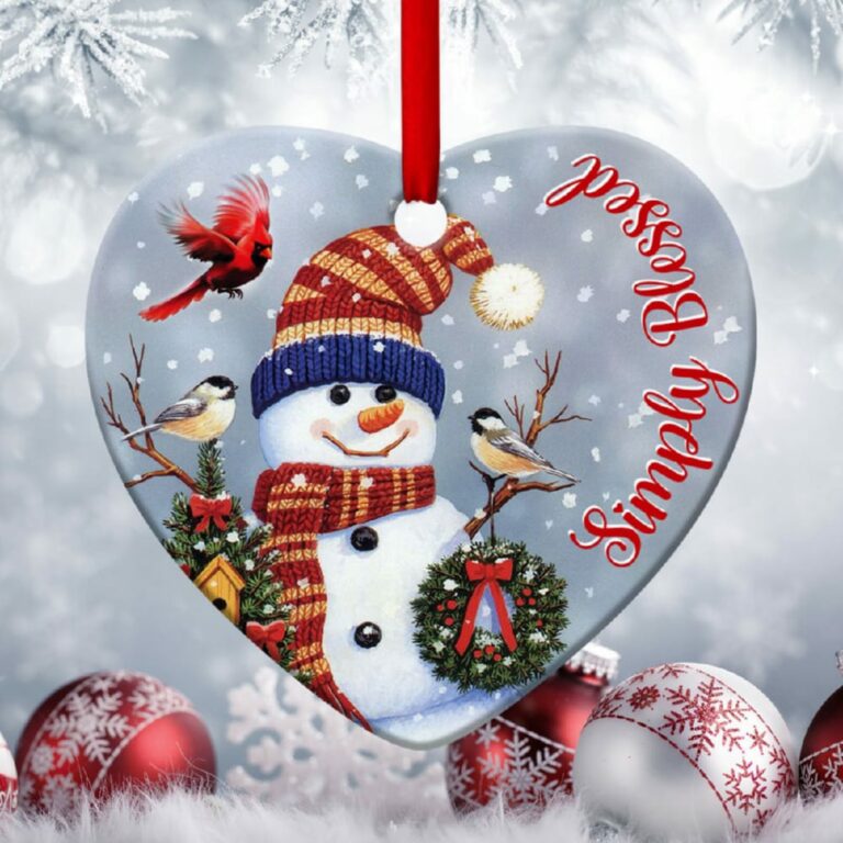 Special Snowman Heart Ornament You Are Blessed From Jesus