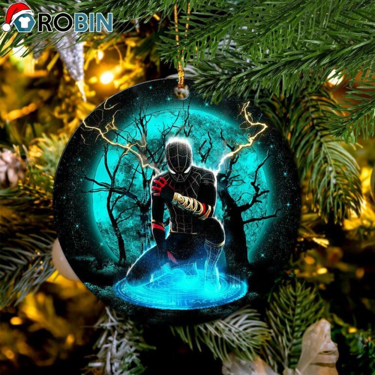 Spider Man Black Suit No Way Home Moonlight Circle Ornament – Christmas Decorations