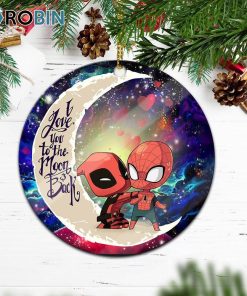 Spiderman And Deadpool Couple Love You To The Moon Galaxy Christmas Ornament Spiderman And Deadpool Couple Love You To The Moon Galaxy Christmas Ornament
