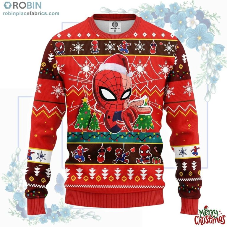Spiderman Chibi Ugly Christmas Sweater Red