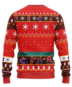 Spiderman Chibi Ugly Christmas Sweatshirt Red Spiderman Chibi Ugly Christmas Sweatshirt Red