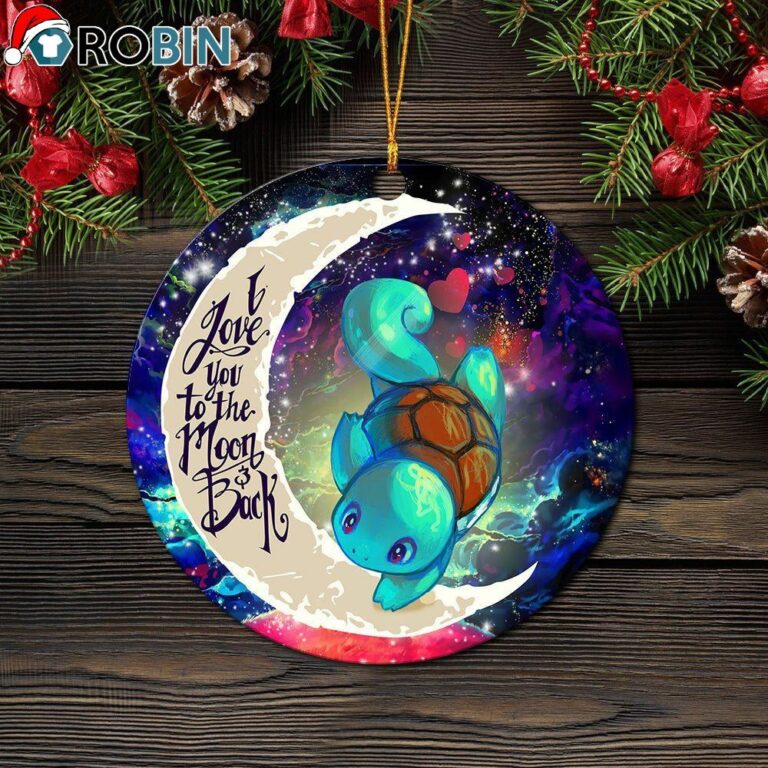 Squirtle Pokemon Love You To The Moon Galaxy Circle Ornament – Christmas Decorations