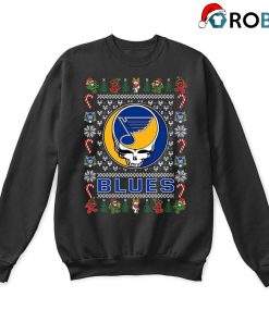 St Louis Blues X Grateful Dead Christmas Ugly Sweatshirt St Louis Blues X Grateful Dead Christmas Ugly Sweatshirt