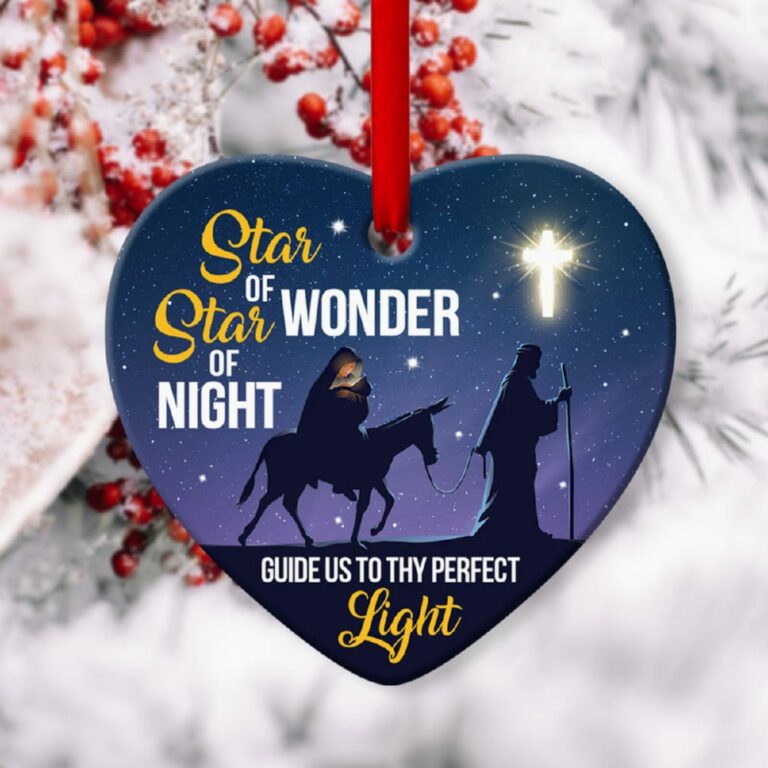 Star Of Night Guide Us To Thy Perfect Light Special Jesus Heart Ornament