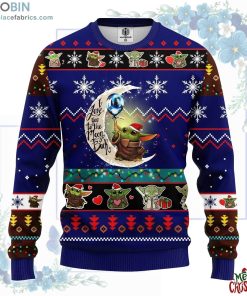 star wars baby yoda cute ugly christmas sweater blue 148 TeGhh
