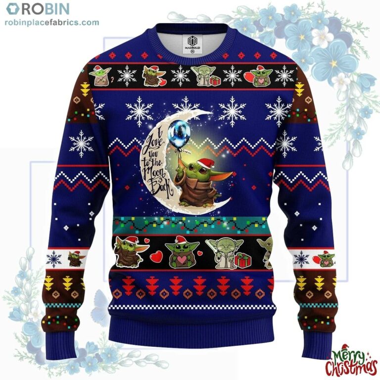 Star Wars Baby Yoda Cute Ugly Christmas Sweater Blue