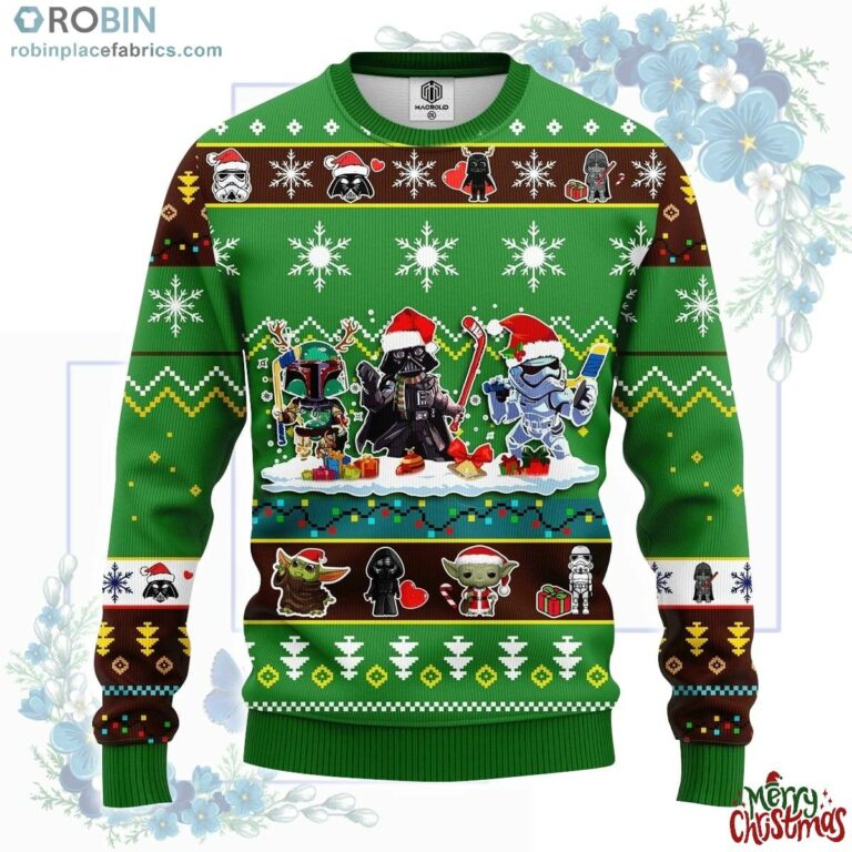 Star Wars Cute Ugly Christmas Sweater Green