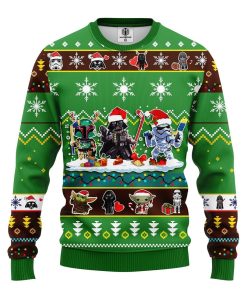 star wars cute ugly christmas sweatshirt green 1 DDZ3K