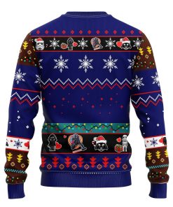 Star Wars Funny Ugly Christmas Sweatshirt Blue Star Wars Funny Ugly Christmas Sweatshirt Blue