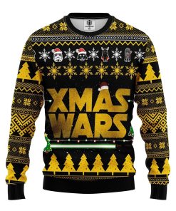 star wars yellow ugly christmas sweatshirt 1 kVs8w