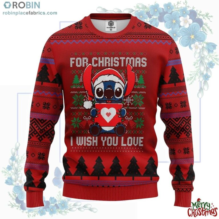Stitch Heart Ugly Christmas Sweater