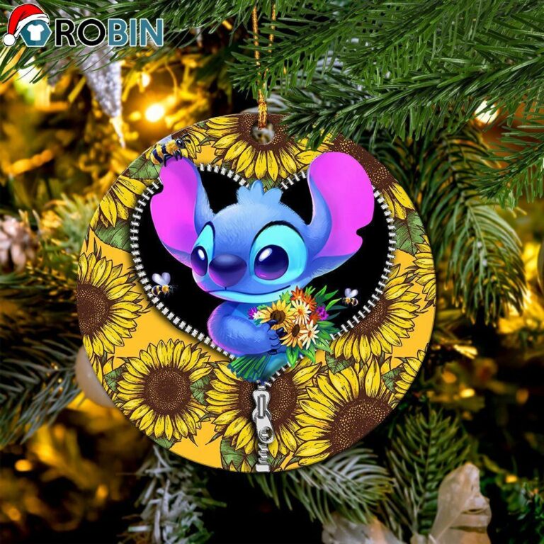 Stitch Sunflower Zipper Ornament – Christmas Decorations